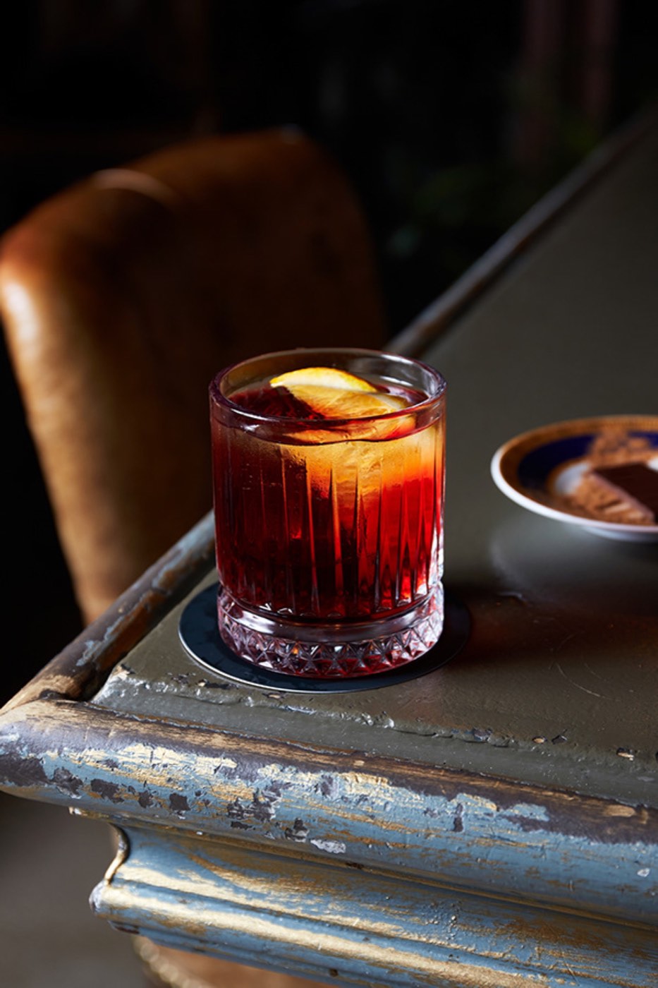 Red cocktail served at Brut Merate